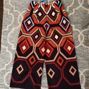 Zara Geometric Patterned Wide-Leg Pants